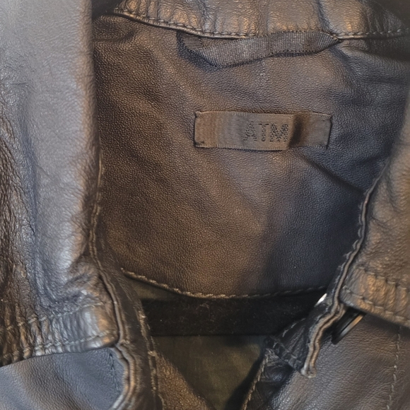 ATM Black Waxy Leather Cargo Jacket Women's Size XS - Picture 3 of 8